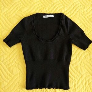 Zara Black Short Sleeve Women's Tee